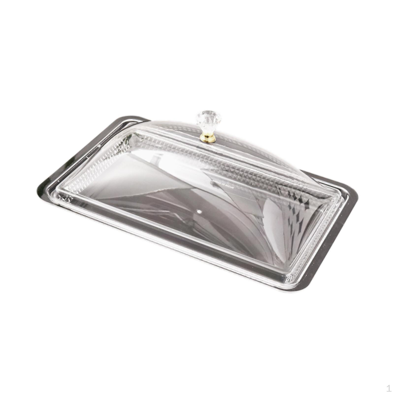 Acrylic Display Tray for Serving Food with Cover Rectangular Plate Desserts And Cakes at Events 40cmx26cmx29cm