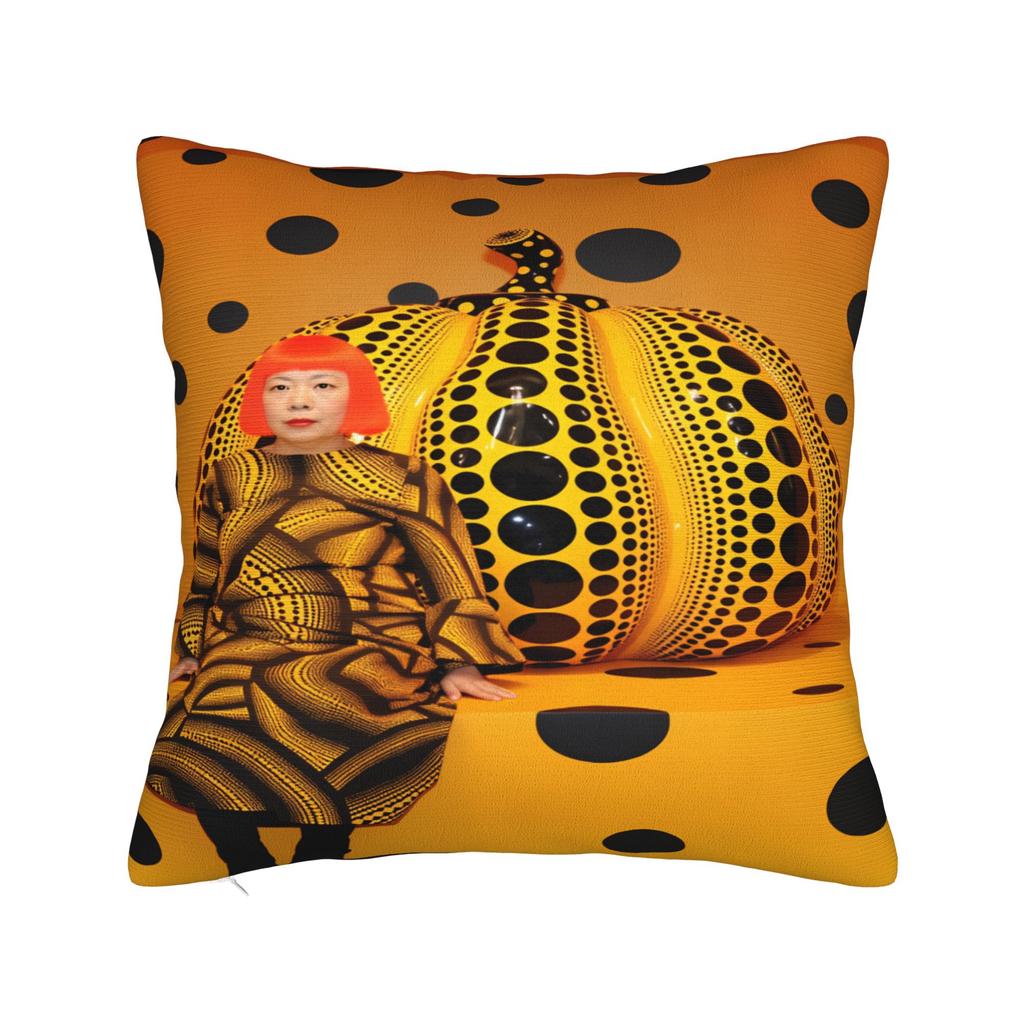 Yayoi Kusama Abstract Face Pillow Case Japanese Artist Custom Pillow Cover For Chair Sofa Home Decor Kawaii Cushion Cover