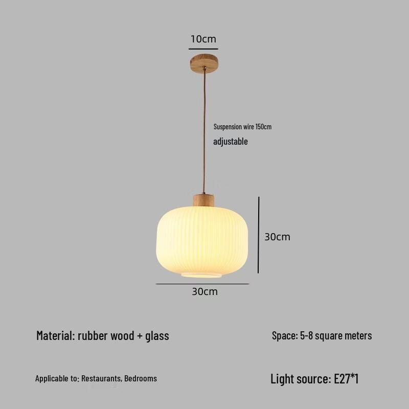 

oeny Japanese Style Wood Glass Pendant Lamp