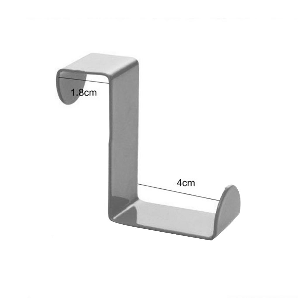 2pcs Over Door Hook Stainless Steel Z-shaped Hanger Kitchen Clasp Punch-Free Nail-Free Self-Adhesion Hangers Rack