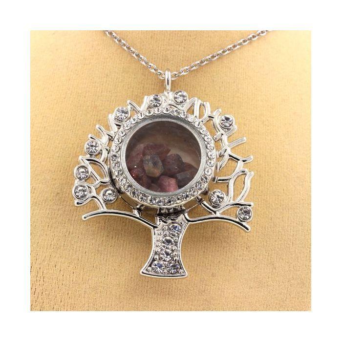 Stones and Minerals. Raw Multicolor Tourmaline Necklace. Tree Model.