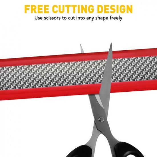 2MXM Red Car Fiber Carbon Door Plate Scuff Sill Cover Anti Scratch Sticker H