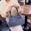 2025 New Fashionable Underarm Bag Versatile Single Shoulder Crossbody Bag Diamond Inlaid Denim Bag Large Capacity Handbag for Women