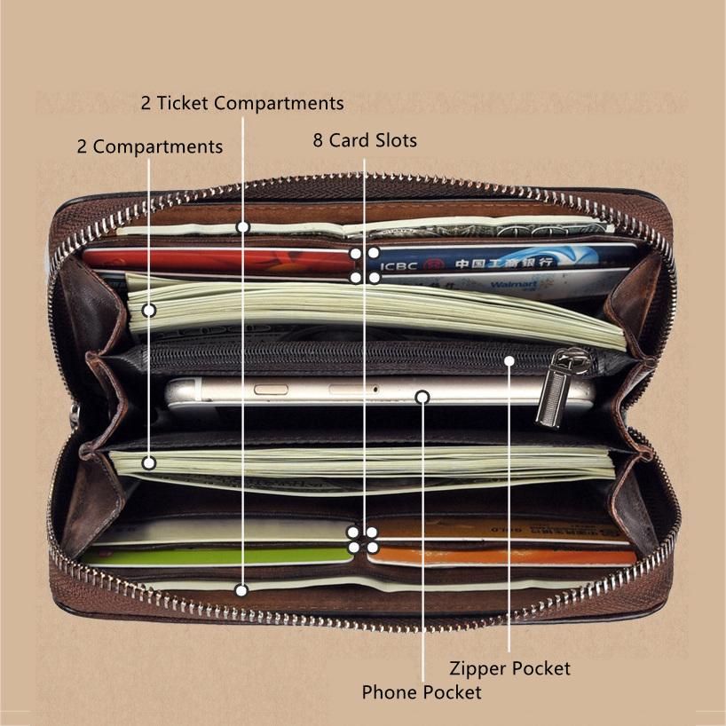 Portfel męski ze skóry naturalnej Vintage skórzany portfel Męski polerowany portfel na karty Biznesowa kopertówka