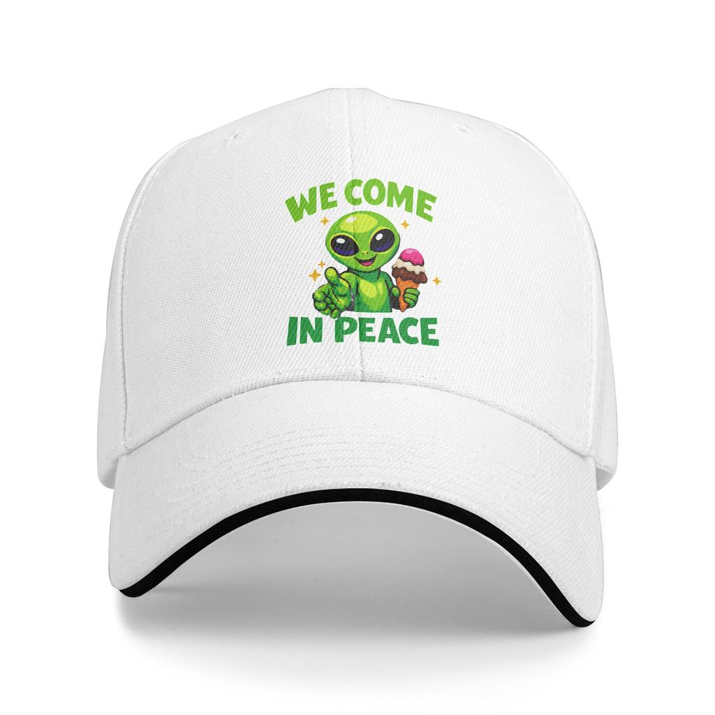 UFO We Come In Space Alien Baseball Cap  Unisex Women Design Trucker Hat Summer yk Retro Hunting Camping High Quality Caps