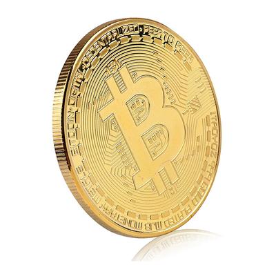 Verguld Bitcoin Munt Verzamelkunst Collectie Cadeau Fysieke Herdenkingsmunt Casascius Crypto Munt Metaal Antiek Imitatie
