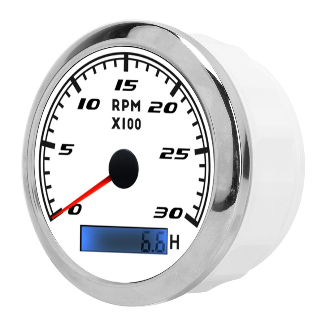 85mm Pointer Tachometer RPM Tacho Gauge IP67 Stainless Steel Universal for Car Boat Marine