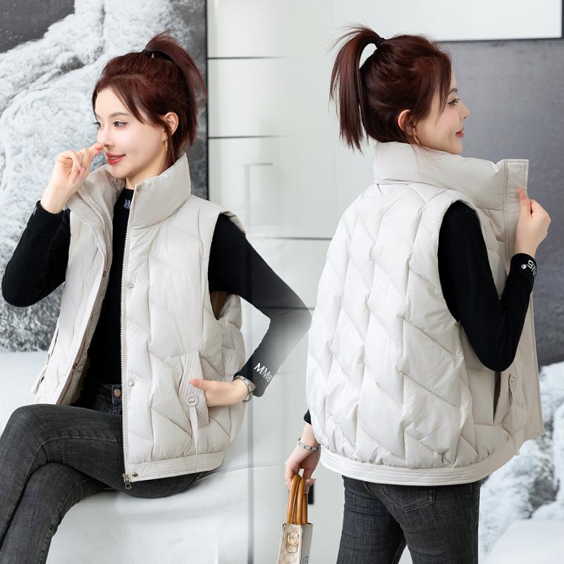 New Stand-up Collar Down Cotton Clothes Vest Autumn and Winter Women's Fashion Loose Versatile Vest Vest Tide