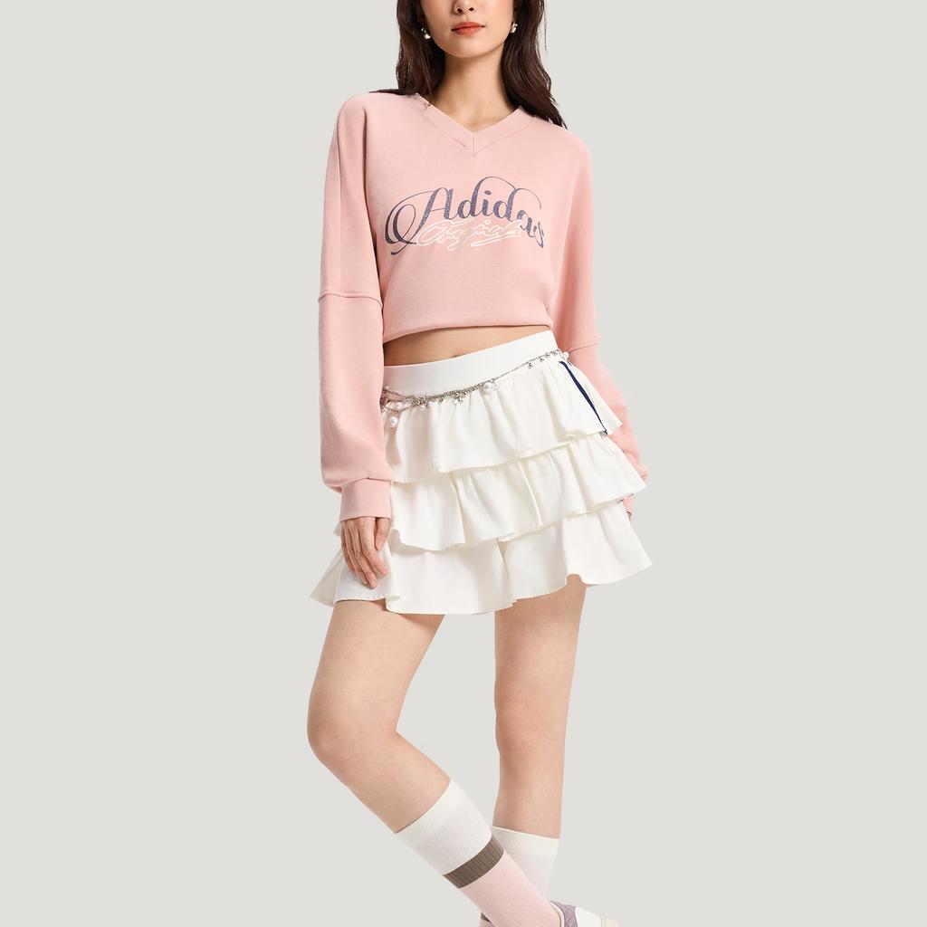 Adidas Originals Gfx Loose V-Neck Sports Pullover Long Sleeve Sweatshirt Women sweatshirt KR2624