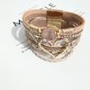 Bohemian Multi-Layer PU Leather Bracelet with Gold Heart - Women's Woven Design