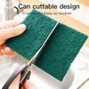 Reusable Green Scrub Sponge Dual Sided Kitchen Sponge Heavy Duty Oil Removal Scratch Free Dishwashing Pot Cleaning Eco Friendly