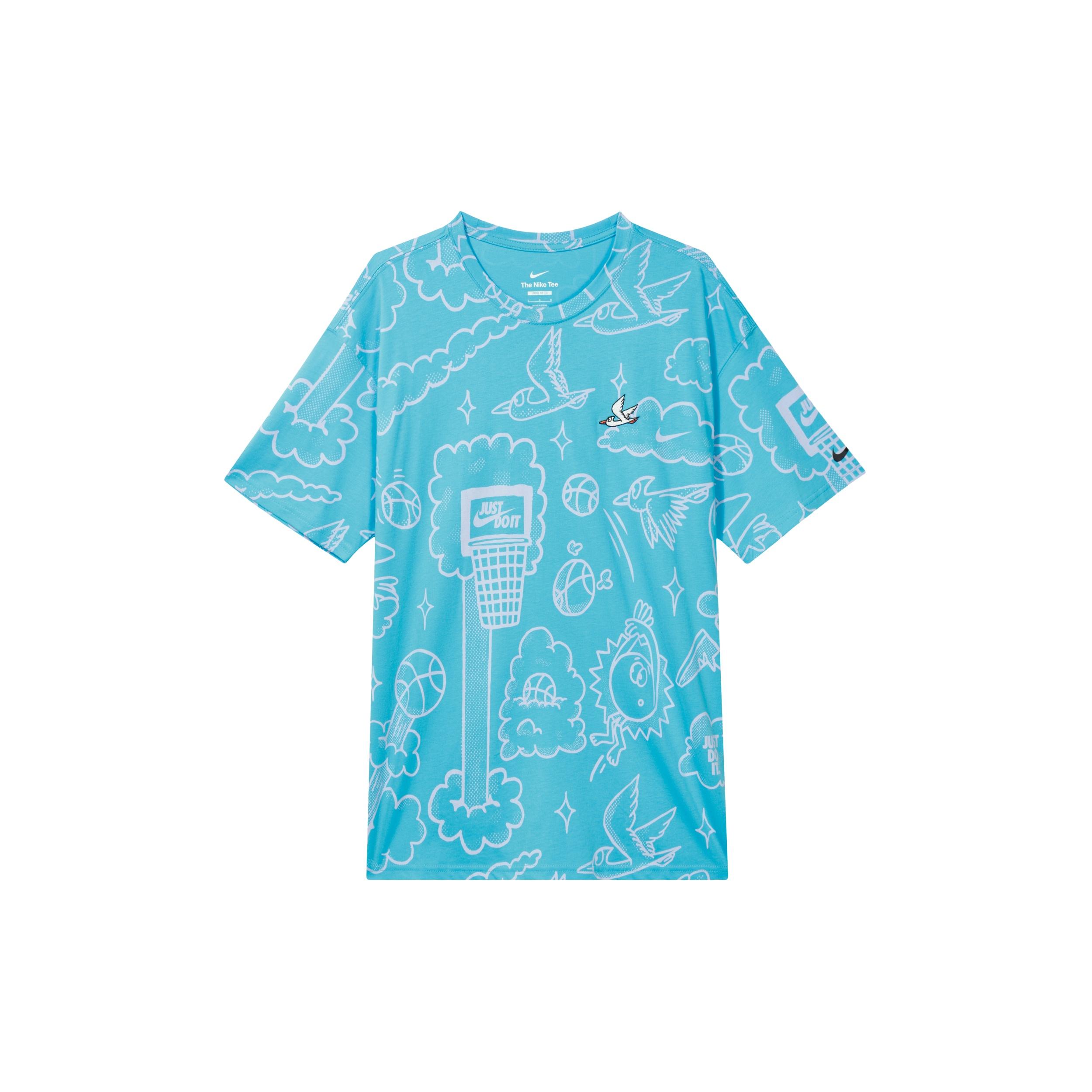 Nike Max90 Allover Print Basketball T-Shirt  Blue  Men s DZ2699-416 XL