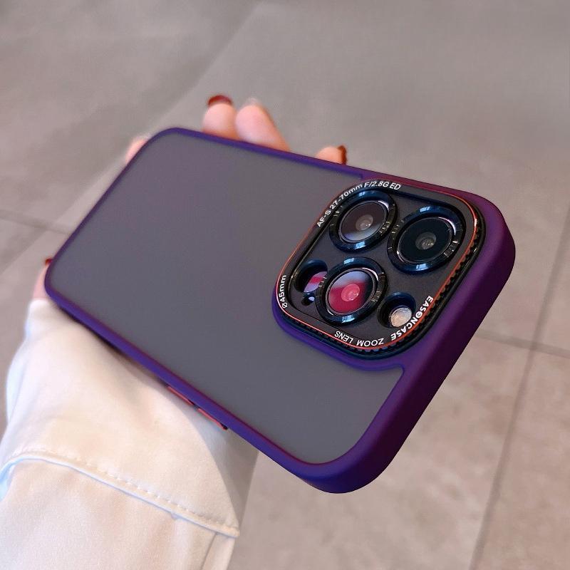 Applicable To Apple 16promax Metal Lens Ring Mobile Phone Case IPhone 14Pro Skin Scrub Protective Case 13