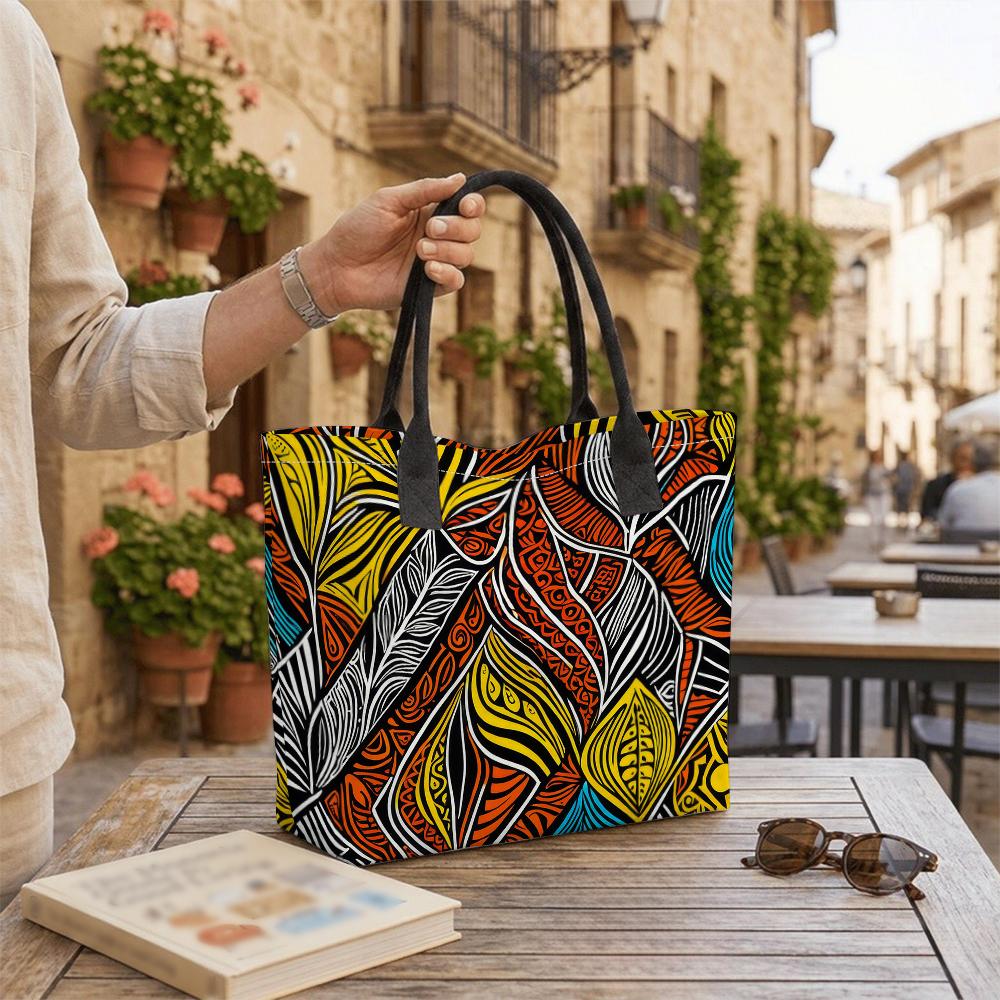 Ethnic Pattern Tote Bag Large Capacity Fashion Casual Shoulder Bag for Daily Use