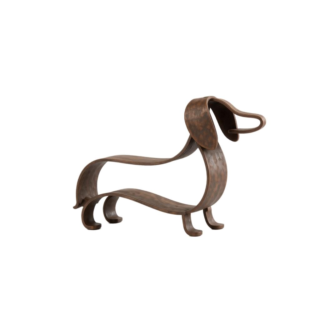 Dog Statue - Puppy Figurine for Home Decor, Wrought Animal Sculpture for Shelf, Desk, Garden