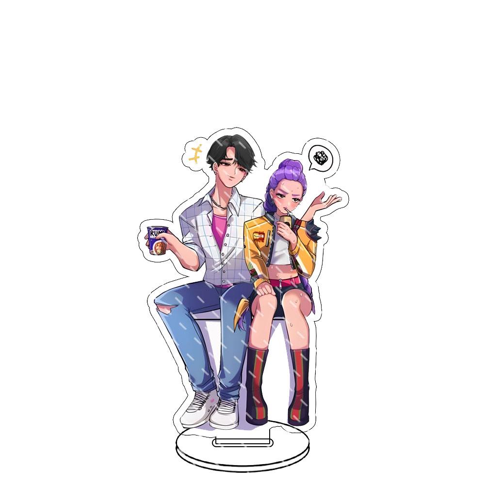 Anime KPop Demon Hunters Figure Acrylic Stand Model Rumi Mira Zoey Birthday Tabletop Decoration Christmas Fans Gifts 15cm