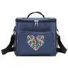 Thermal Organizer Handbag Insulated Lunch Bags Cooler Box for Student Portable Waterproof Camping Storage Boxes Love Printing