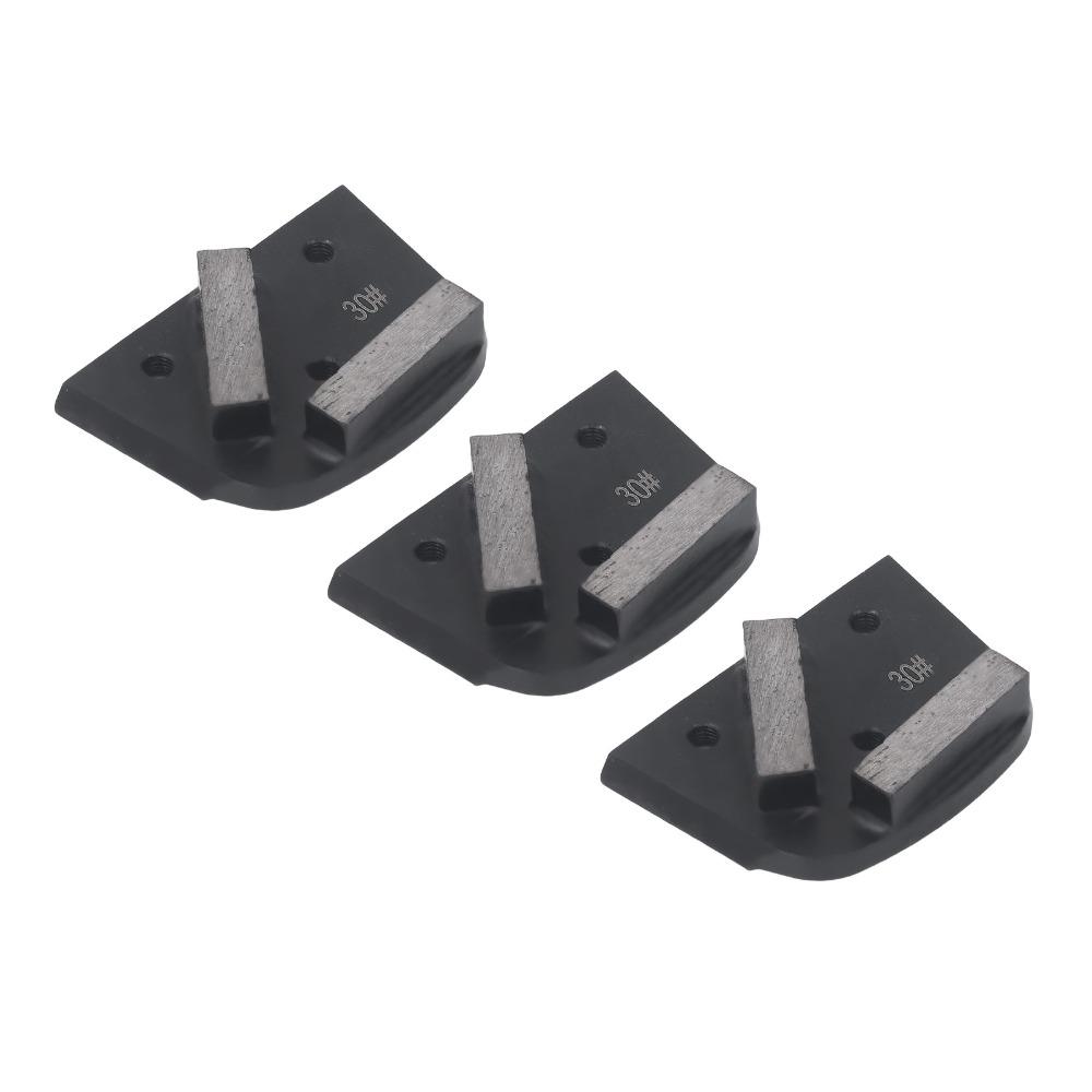 3pcs 6mm Bore Thread Diamond Grinding Shoes 2 Teeth Polishing Shoes Block  Concrete Floor Grinding