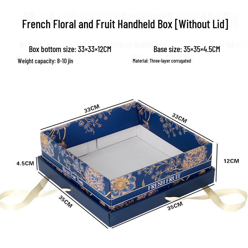 Ins Style Transparent Fruit & Flower Gift Box, 10 Jin Capacity, Leather Mixed Gift Box