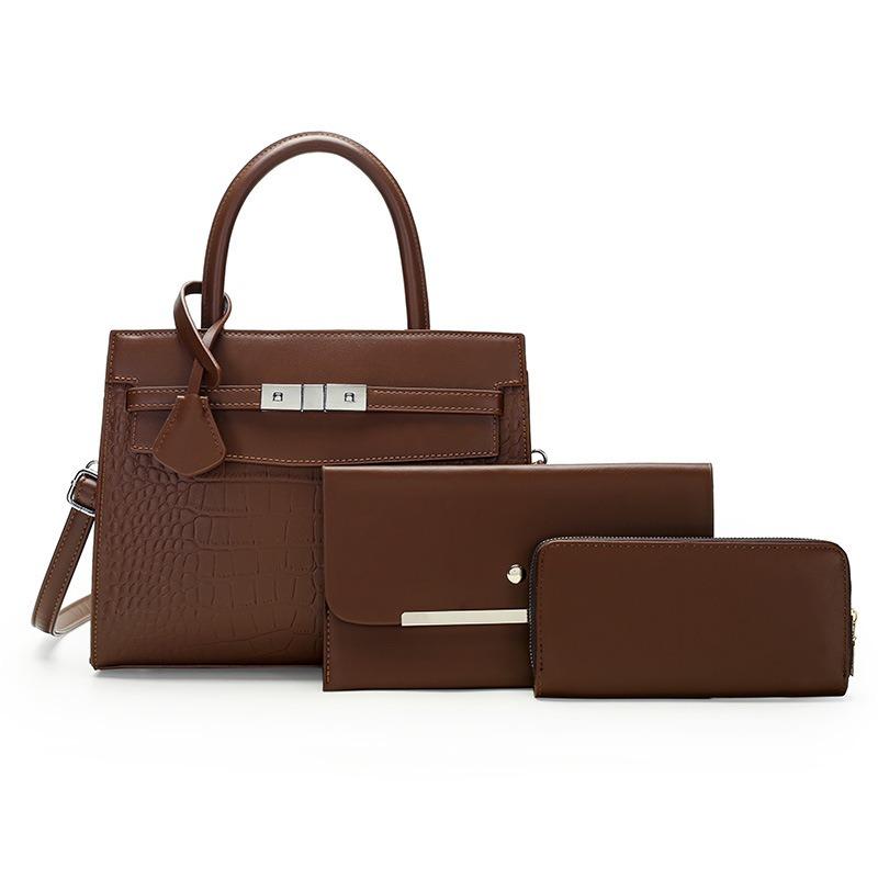 Multi-piece Set Women's Bag New Large-capacity Handbag Solid Color Simple Shoulder Messenger Bag Mother and Child Women's Bag