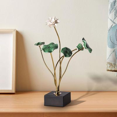 Adorno de loto, hermosa estatua, coleccionable, escultura de mesa, figura de flor de loto