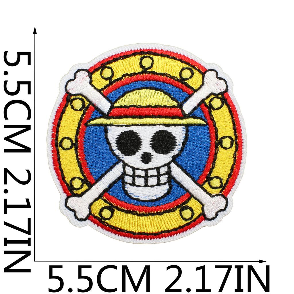 One Piece Embroidery Cloth Sticker, Clothes Decoration Patch Sticker, Japanese Animation Character Computer Embroidery Label, Bag Decoration Sticker