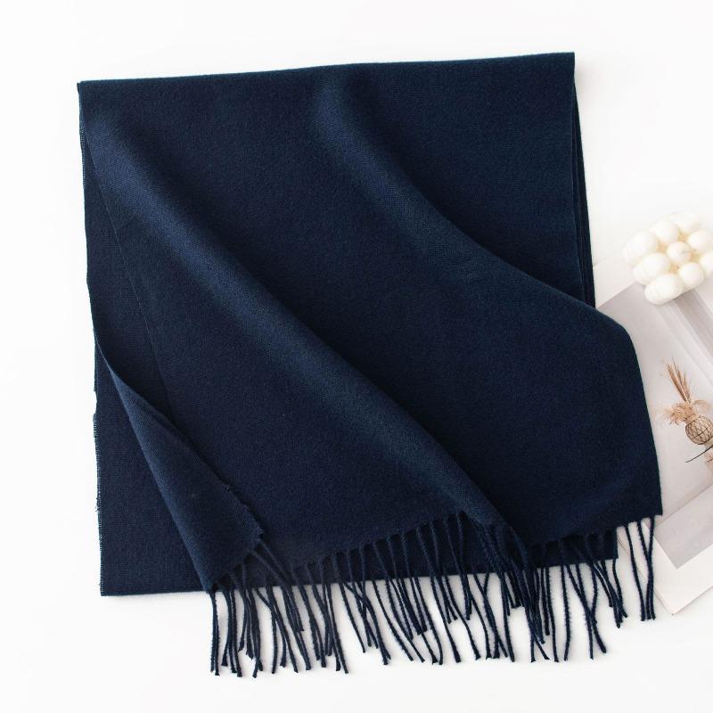 New Solid Color Maillard Imitation Cashmere Scarf for Women Autumn and Winter High End Warm Shawl Simple Scarf