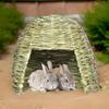 Handwoven Grass Straw House for Small Pet Hideouts Habitat Cave for Small Animals Hedgehogs Squirrels Rabbits Playhouse