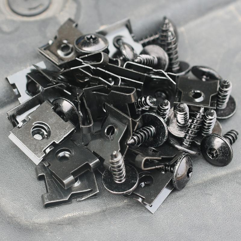 40/20/10PCS Car Motorcycles Metal Screw Tapping Fastener U-Type Clip with Screw Anti-rust Protection Screw Buckle Iron Sheet