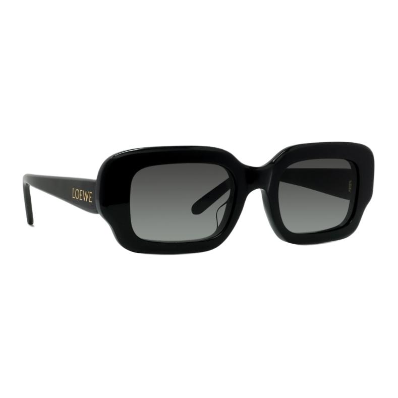 Loewe Logo Design Rectangular Sunglasses Unisex Sunglasses Black LW40158FL9001951