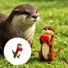 DIY Otters Desk Display Model with Heart Accent, Building Block Animal Figurine Puzzle Toy for Shelf Bedsides Table Home Office Decors Piece
