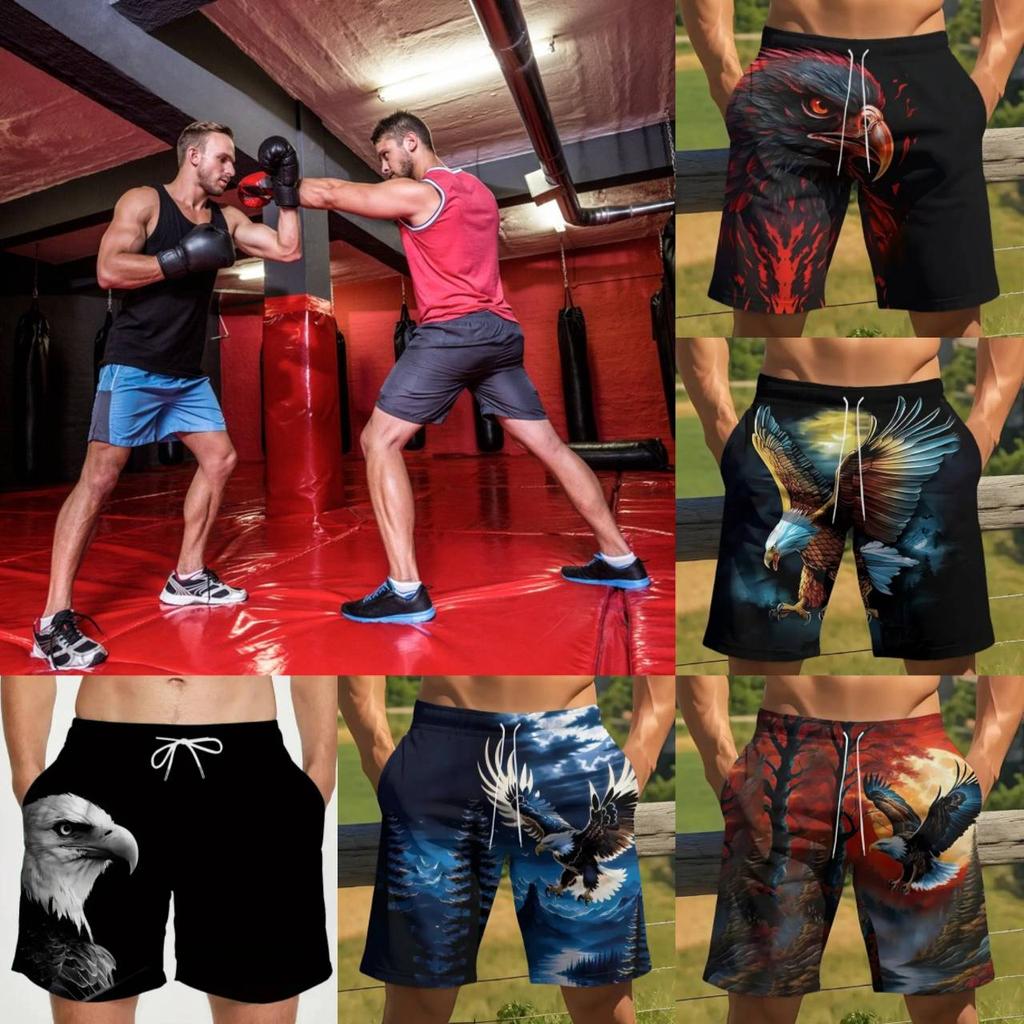Eagle Falcon Hawk Boxing Shorts 3D Print Fighting Training Unisex Men Women Quick Dry Fitness Gym Sport Workout Casual Streetwear