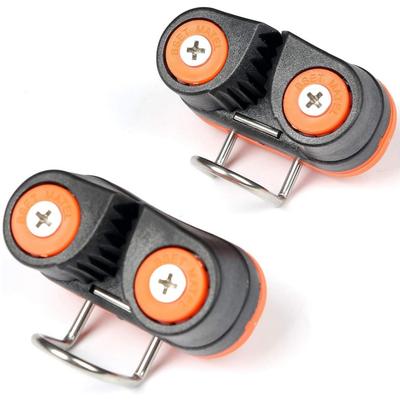 2-Pack Composite 2-Row Ball Bearing Cam Cleat With Leading Ring – Aluminum/Nylon Fast Entry Rope Cleat For Pilates, Boat, Sailing (Fits 3-12mm Rope)