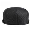 Unisex Summer Mesh Flat Cap Retro British Breathable Ivy Hat Adjustable Solid Color Cabbie Cap Sun Protection Beret for Men Women