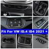 Carbon Fiber Interior Rear Air Outlet / Trunk Switch Button / Water Cup Frame Cover Trim Accessories For VW ID.4 ID4  - 2024