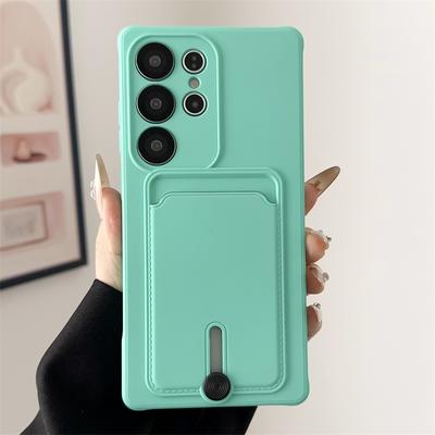 Samsung S25 S24 S23 S22 S21 Ultra Plus FE İçin Yumuşak Silikon Kılıf Samsung A56 A55 A72 A36 A53 A35 A54 İçin Cüzdan Kartlık Kılıfı