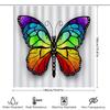 Rainbow Butterfly Shower Curtain Vivid Colors Sparkling Design For Bathroom Decorations Polyester Fabric Waterproof Bath Liner W