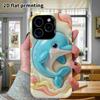Phone Case: 2D Flat Design Suitable for iPhone 18 17 16 15 14 13 Pro Protective Case, Embossed Little Dolphin, Perfect Christmas and Halloween Holiday