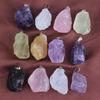 HZ Lila Edelsteine Natürliche Unregelmäßige Rosenquarz Reiki Perle Heilkristall Anhänger Schmuck