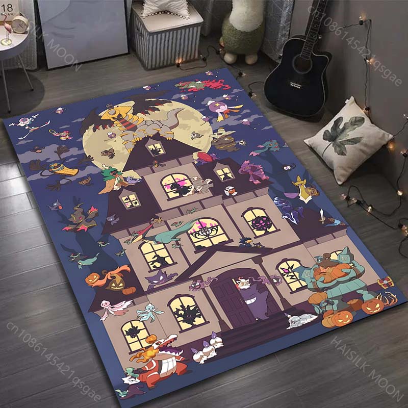 Multiple Sizes Pokemon Game Print Carpet for Living Room Bedroom Kid's Room Home Decor Non-slip Mat Area Rug Luxury Gift