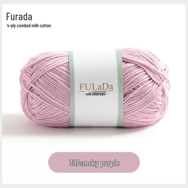 Baby 4-fädig gekämmte Milchbaumwollgarnknäuel zum Handstricken & Häkeln - DIY Puppe, Pullover, Schal Materialpaket