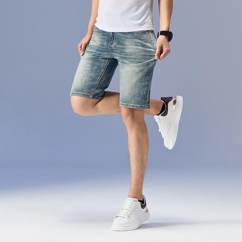 Cropped Jeans Men's Fit Straight-leg Casual Mid-pants Men's Handsome Summer New Style