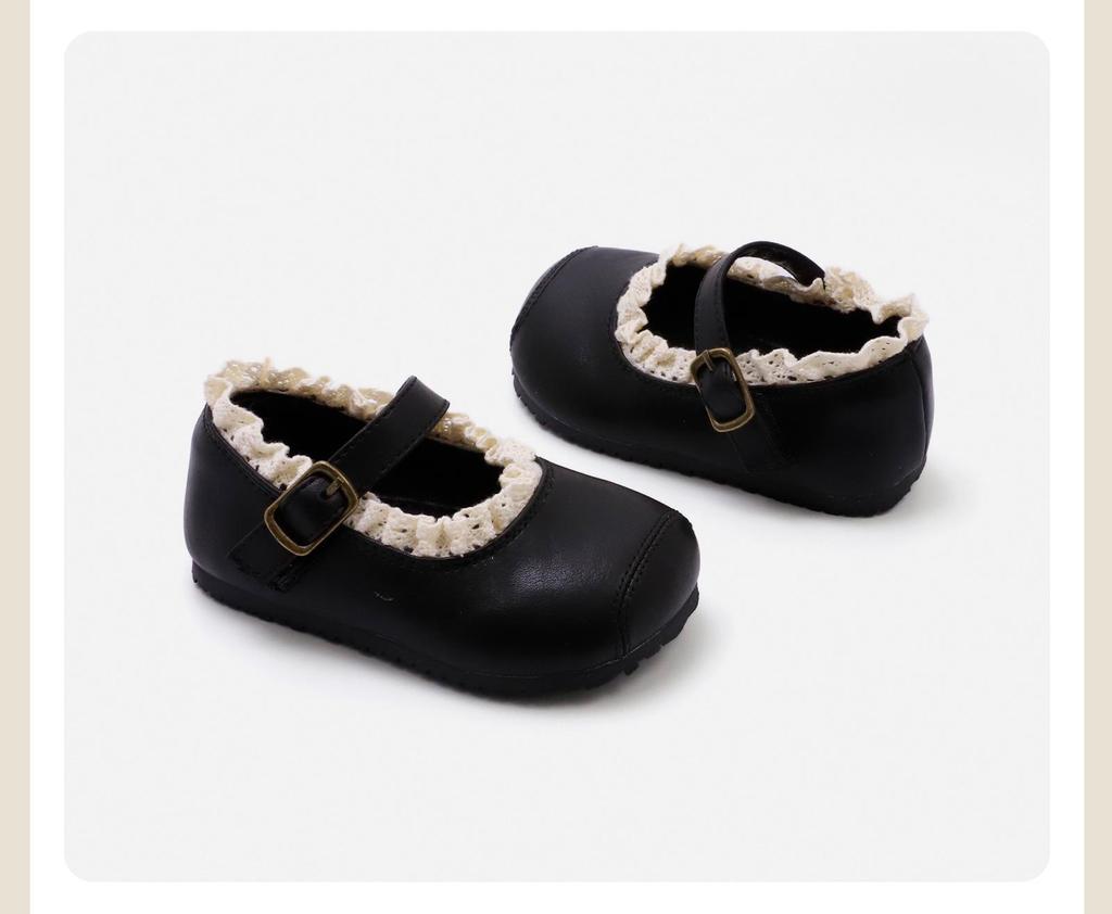 Frühling 2026 Kinder Mary Jane Schuhe aus Leder mit Spitzenbesatz - Rutschfest, Weiche Sohle Baby Prinzessinnen Stil