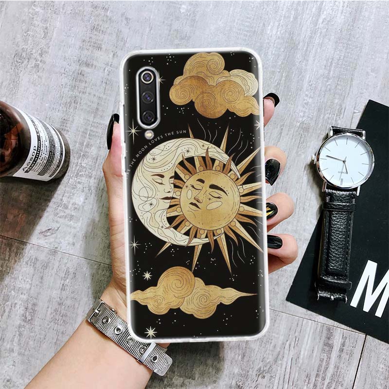 Funny Sun Moon Face Phone Case For Xiaomi Redmi Note 10 9 8 11 Pro 11T 11S 10S 9S 9A 9C 9T 8T 8A 7 7A 5 Art Pattern Cover Coque