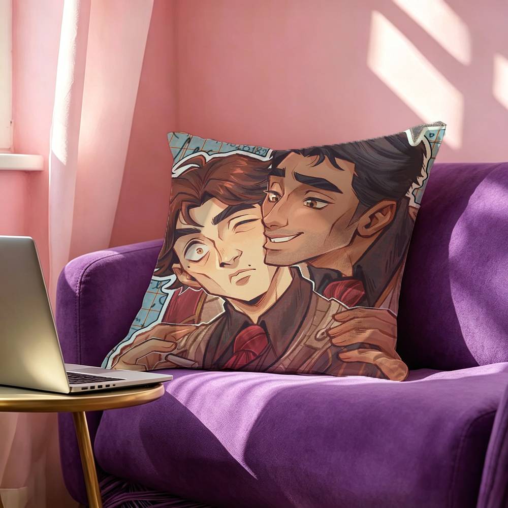 JJayvik Cute Pillow Case Square DoubleSided Sofa Cushion Cover Bedroom Bedside Pillow
