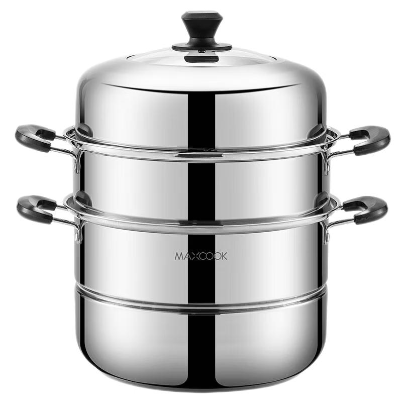 MAXCOOK 30CM 3-Tier Stainless Steel Steamer Pot