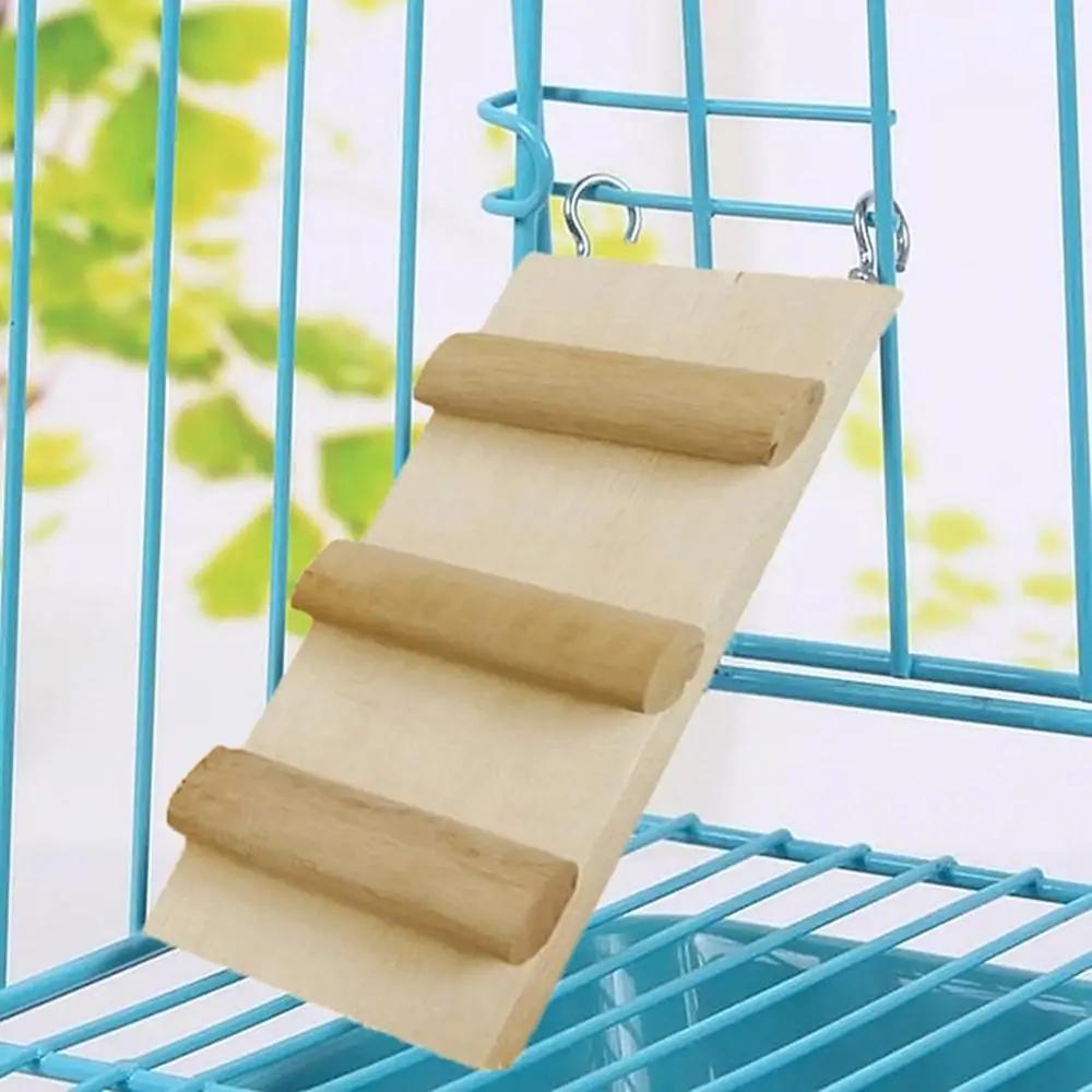 Hamster Wooden Climbing Ladder - Pet Cage Accessories Small Animal Chew Toy for Gerbil Mouse Rodent Cage Climbing Plaything
