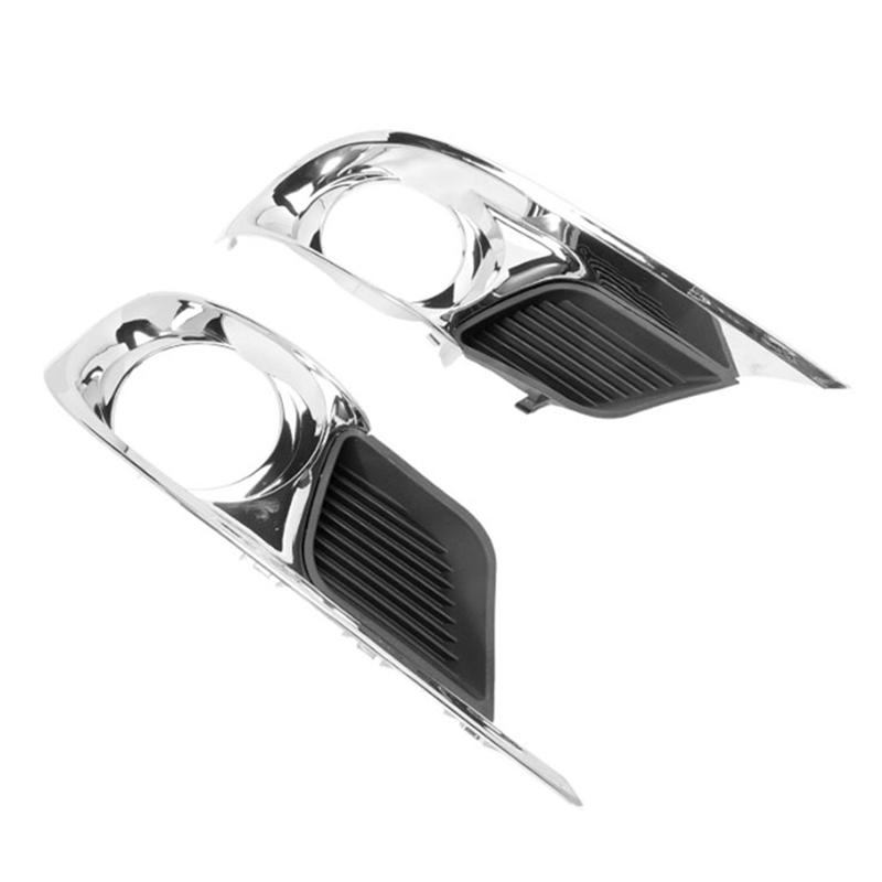 ABLZ-Fog Light Cover Trim Front Fog Lamp Bezel 52040-07040 52030-07040 For Toyota Avalon 2011-2012 Black  Silver