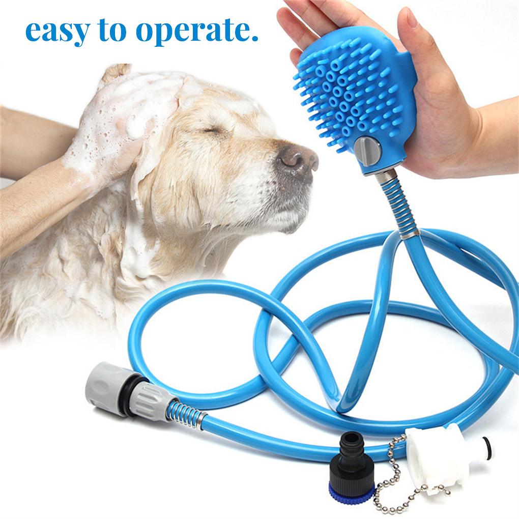 Pet Shower Bath Brush Attachment Grooming Washing Hose Short Hair Comfortable Scrubber Massager Supplies Home