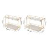 Bathroom Storage Rack Gold White 2 Tier Makeup Shelf Humanized Structure Anti Slip Counter Organizer Bathroom Counter Organizer